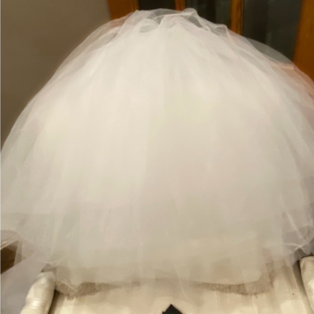 Elegant White Tulle bridal veil
